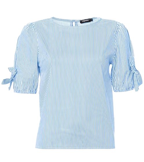 Chemisier femme Sequano T-shirt à manches courtes élégant pour l'été 901509 blanc/bleu
