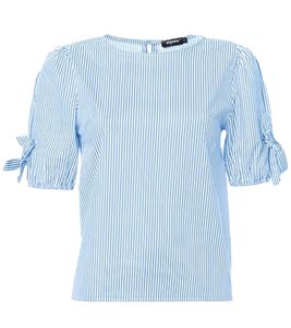 Chemisier femme Sequano T-shirt à manches courtes élégant pour l'été 901509 blanc/bleu