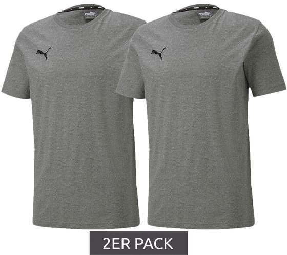 Confezione da 2 magliette sportive PUMA TeamGoal 23 da bambino e da bambina, maglietta in cotone con toppa con logo, T-shirt 656709 33 grigio