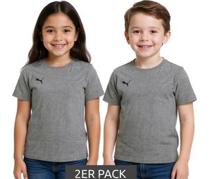 Confezione da 2 magliette sportive PUMA TeamGoal 23 da bambino e da bambina, maglietta in cotone con toppa con logo, T-shirt 656709 33 grigio Confezione da 2 magliette sportive PUMA TeamGoal 23 da bambino e da bambina, maglietta in cotone con toppa con logo, T-shirt 656709 33 grigio