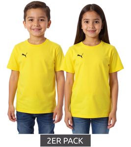 Confezione da 2 magliette sportive PUMA TeamGoal 23 da bambino e da bambina, maglietta in cotone con toppa con logo, T-shirt 656709 07 Giallo Confezione da 2 magliette sportive PUMA TeamGoal 23 da bambino e da bambina, maglietta in cotone con toppa con logo, T-shirt 656709 07 Giallo