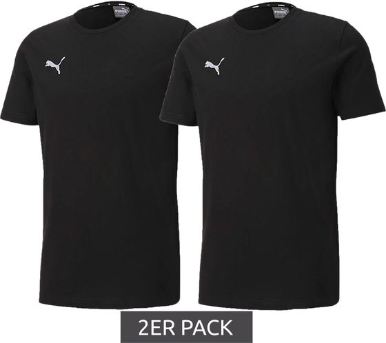 2-Pack PUMA TeamGoal 23 Boys' & Girls' Cotton T-Shirt with Logo Patch, Black