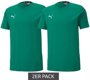 Lot de 2 t-shirts de sport PUMA TeamGoal 23 pour garçons et filles, en coton avec patch logo, T-shirt 656709 05 Vert