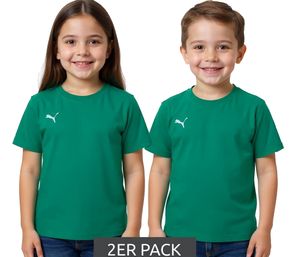 Confezione da 2 magliette sportive PUMA TeamGoal 23 da bambino e da bambina, maglietta in cotone con toppa con logo, T-shirt 656709 05 Verde Confezione da 2 magliette sportive PUMA TeamGoal 23 da bambino e da bambina, maglietta in cotone con toppa con logo, T-shirt 656709 05 Verde
