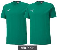 Lot de 2 t-shirts de sport PUMA TeamGoal 23 pour garçons et filles, en coton avec patch logo, T-shirt 656709 05 Vert