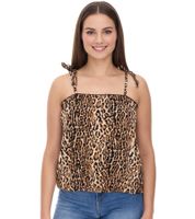 vestino Damen Blusen-Top mit Leoparden-Print Spaghetti-Träger-Top 900580 Beige/Schwarz