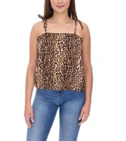 vestino Damen Blusen-Top mit Leoparden-Print Spaghetti-Träger-Top 900580 Beige/Schwarz