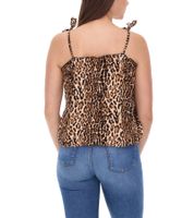 vestino Damen Blusen-Top mit Leoparden-Print Spaghetti-Träger-Top 900580 Beige/Schwarz