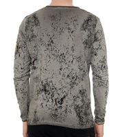 Camicia a maniche lunghe da uomo con scritta, camicia a maniche lunghe in cotone, maglione estivo, camicia per il tempo libero R-10153 grigio