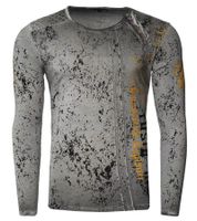 Camicia a maniche lunghe da uomo con scritta, camicia a maniche lunghe in cotone, maglione estivo, camicia per il tempo libero R-10153 grigio