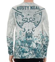 Camisa de manga larga para hombre con estampado tribal integral, camisa de manga larga de algodón, jersey de verano, camisa de ocio R-10152 gris claro