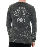 Camisa de manga larga para hombre con estampado tribal integral, camisa de manga larga de algodón, suéter de verano, camisa de ocio R-10152, gris oscuro