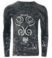 Camisa de manga larga para hombre con estampado tribal integral, camisa de manga larga de algodón, suéter de verano, camisa de ocio R-10152, gris oscuro