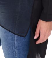 vestino Damen Boyfriend Hemd-Bluse mit transparenten Partien Sommer-Bluse 900509 Schwarz