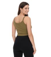 YOU DO YOU women's crop top ribbed fitness top cotton shirt tank top yoga fashion 905101 khaki