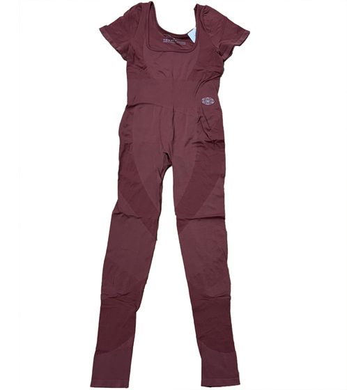 Combinaison femme YOU DO YOU, combinaison fitness tendance une pièce, taille accentuée, 905011 acajou-marron