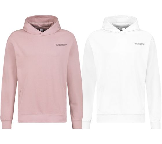 SUBLEVEL Herren Kapuzen-Pullover Baumwoll-Hoodie mit Eingriffstaschen Sweater H10014T21326A in Rosa oder Weiß