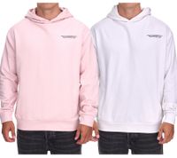 Felpa con cappuccio da uomo SUBLEVEL in cotone con tasche, H10014T21326A, in rosa o bianco