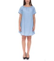 vestino Damen Tunika-Kleid lose fallende Form Mini-Kleid Kurzarm-Kleid 900568 Hellblau