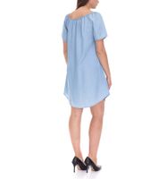 vestino Damen Tunika-Kleid lose fallende Form Mini-Kleid Kurzarm-Kleid 900568 Hellblau