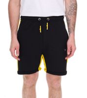 Pantalones cortos deportivos para hombre, pantalones cortos de algodón, pantalones cortos de fitness, pantalones de entrenamiento R-13631 Negro/Amarillo