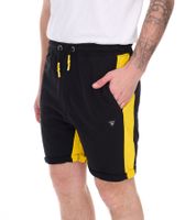 Pantalones cortos deportivos para hombre, pantalones cortos de algodón, pantalones cortos de fitness, pantalones de entrenamiento R-13631 Negro/Amarillo