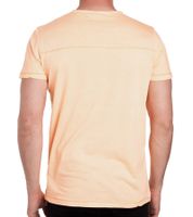 T-shirt basique en coton délavé pour homme, col rond, manches courtes, R-15200, orange fluo