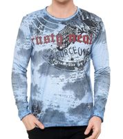 Camisa de manga larga para hombre con degradado de color, camisa de manga larga de algodón, suéter de verano, camisa de ocio R-10140 Azul