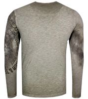 Chemise à manches longues pour homme avec grand lettrage et imprimé, chemise à manches longues en coton, pull d'été, chemise de loisirs R-10135 Kaki