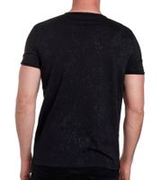 Herren T-Shirt mit Plunderer & Exploiter Print Baumwoll-Shirt Rundhals-Shirt R-15191 Schwarz