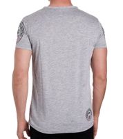 T-shirt homme imprimé « Born with a Purpose » en coton, col rond, gris clair chiné, R-15216