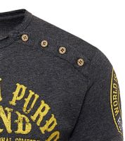 Men's T-Shirt with "Born with a Purpose" Print, Cotton Crew Neck T-Shirt R-15216, Heather Dark Gray