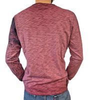 Chemise à manches longues pour homme de style vintage Work in Progress, chemise à manches longues, col rond, chemise en coton R-10109 bordeaux clair