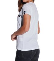 T-shirt femme Mickey Mouse avec poche poitrine, col rond, en coton, blanc, 900939