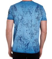 Men's T-Shirt with Rocker Skull Print, Cotton Crew Neck, R-15191 , blue
