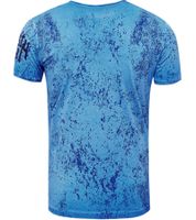 Men's T-Shirt with Rocker Skull Print, Cotton Crew Neck, R-15191 , blue