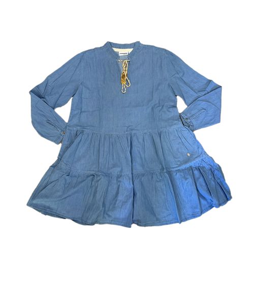 Vestido túnica de mujer Les Tropeziennes, vestido de verano, elegante minivestido de puro algodón 242-0131 Azul