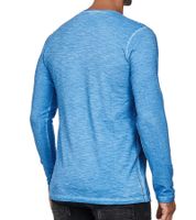 Men's Long-Sleeved Shirt with Eagle Print, Summer Cotton Long-Sleeve Casual Sweater R-10143 Blue
