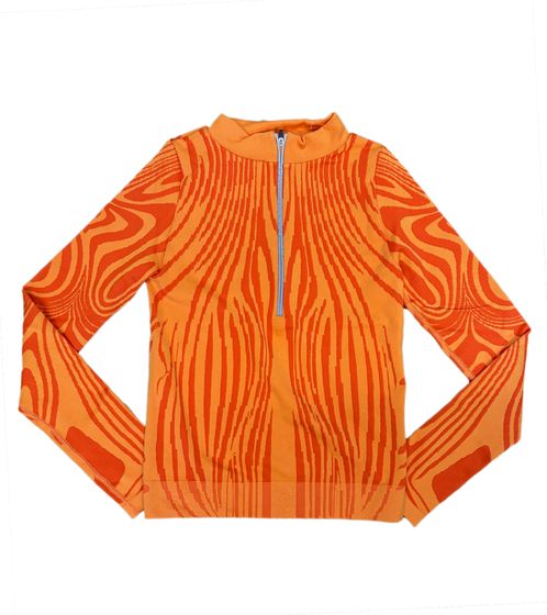 YOU DO YOU Women's Long-Sleeve Training Pullover with Half-Zip, Cool Sports Shirt 905031 Orange