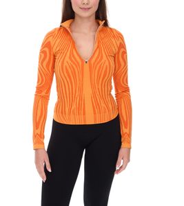 YOU DO YOU Damen Long-Sleeve Trainings-Pullover mit Half-Zip cooles Sport-Shirt Yoga-Mode 905031 Orange