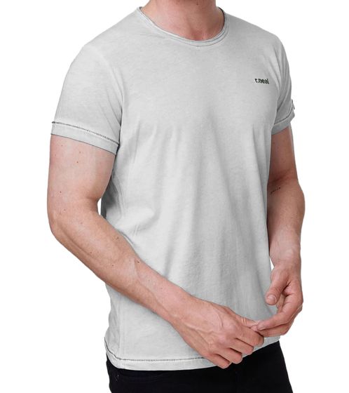 T-shirt uomo in cotone abbinabile girocollo R-15280 grigio chiaro