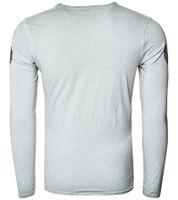 Men's Long Sleeve Shirt with Large Lettering, Cotton Long Sleeve Shirt, Summer Pullover, Casual Shirt R-10155 Gray