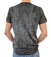 Men's T-Shirt with Plunderer & Exploiter Print, Cotton Crew Neck T-Shirt R-15191, Dark Gray