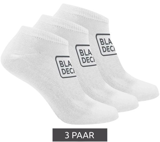 3 pairs of BLACK+DECKER quarter socks with logo details, work socks, OEKO-TEX Standard 100, sneaker socks BX/OBI1SLCX3BL3942 White