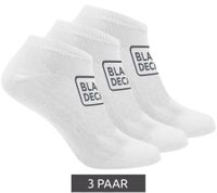 3 pares de calcetines cortos BLACK+DECKER con detalles de logotipo, calcetines de trabajo, OEKO-TEX Standard 100, calcetines deportivos BX/OBI1SLCX3BL3942 Blanco