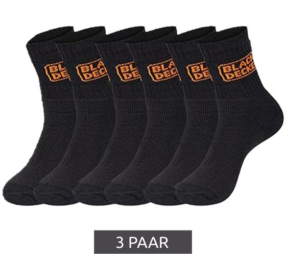 3 Pairs of BLACK+DECKER Men's Work Socks with Cushion Terry Cotton Socks, Work Socks, OEKO-TEX Standard 100 BX/OBII/1/TEKE, Anthracite/Black