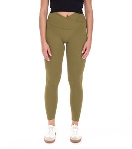 YOU DO YOU Damen Leggings modische Fitness-Hose Workout-Hose Sport-Tights High Waist Yoga-Mode 904991 Khaki