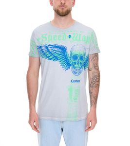 T-shirt homme, chemise polyvalente en coton, col rond R-15264 Gris