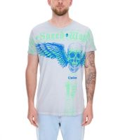 T-shirt homme, chemise polyvalente en coton, col rond R-15264 Gris