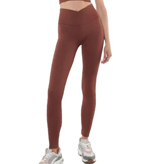 YOU DO YOU Damen Leggings modische Fitness-Hose Workout-Hose Sport-Tights High Waist Yoga-Mode 904991 Mahagoni-Braun